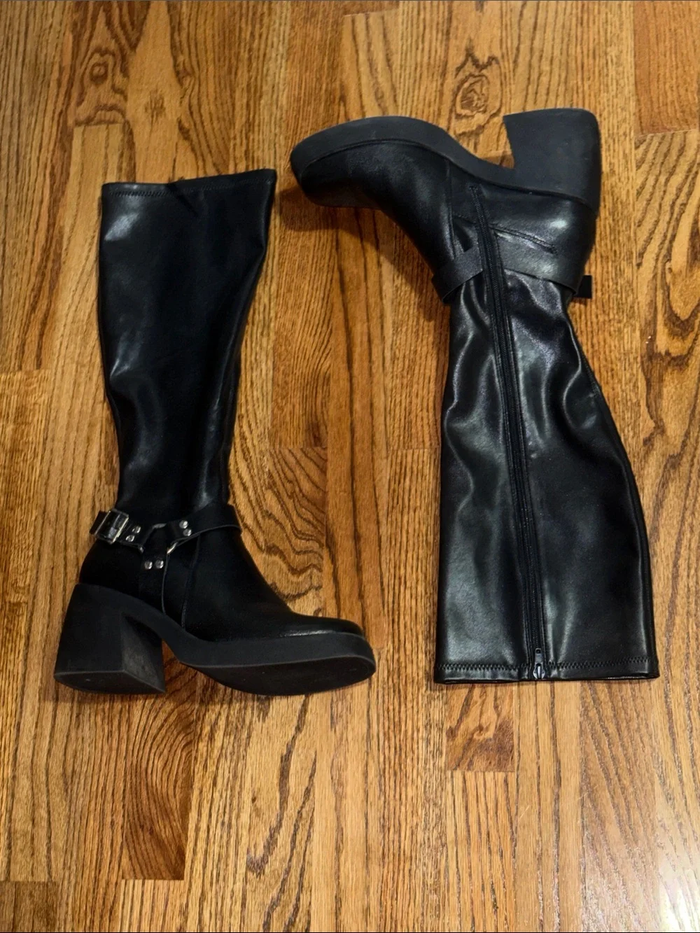 Size 11 Steve Madden NYC Black Knee-High Platform Boots - Women